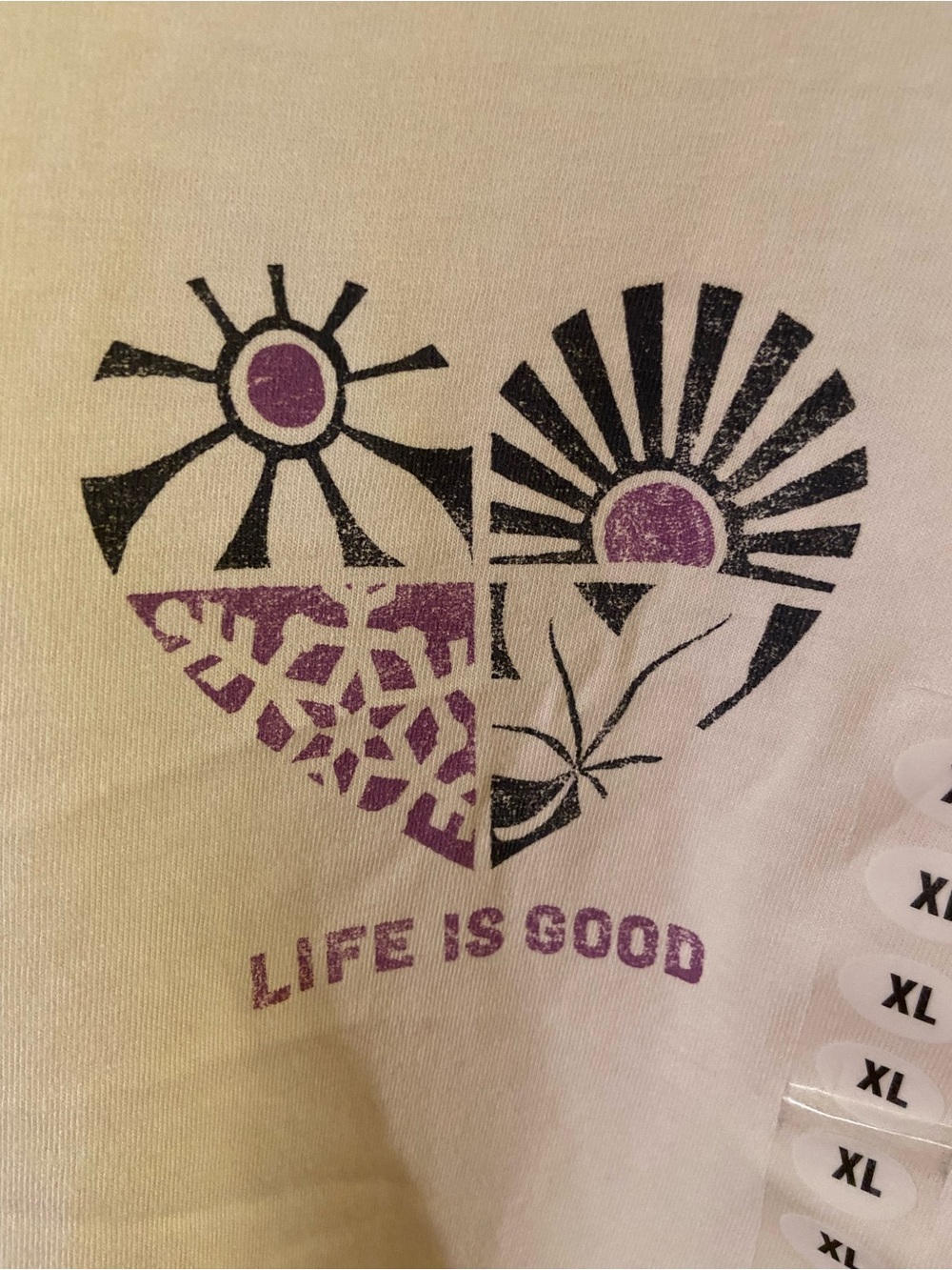 Life Is Good Cream Tee with Black Logo - Picture 2 of 5